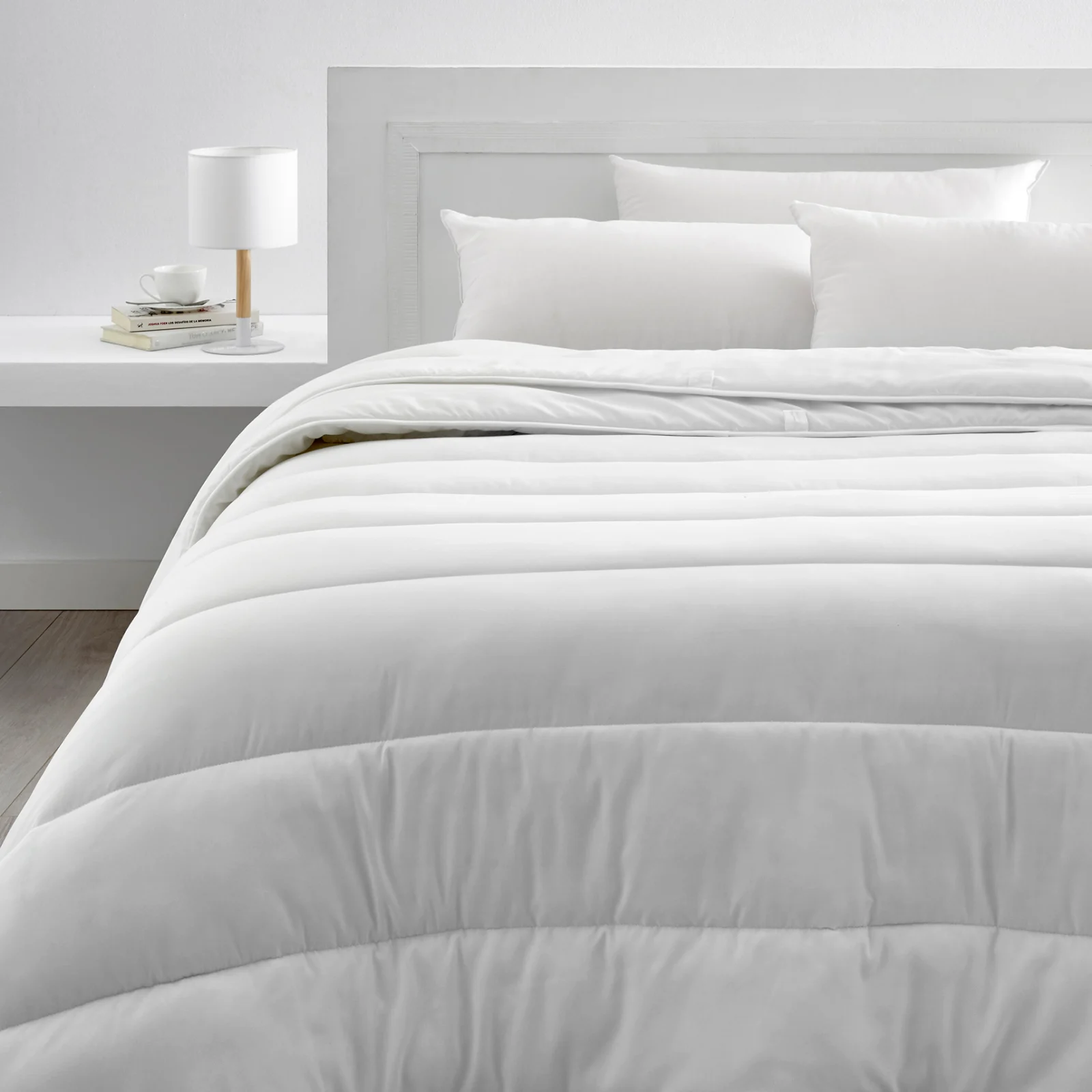 COBERTOR QUILT 1 PLAZA 220 GRS. — BLANCO
